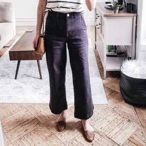 Everlane wide leg crop pant in navy 4 Short